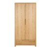 Julian Bowen Oak Furniture Curve 2 Door 1 Drawer Wardrobe