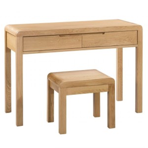 Julian Bowen Oak Furniture Curve 2 Drawer Dressing Table & Stool Julian Bowen Oak Furniture Curve 2 Drawer Dressing Table & Stool