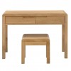 Julian Bowen Oak Furniture Curve 2 Drawer Dressing Table & Stool