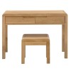 Julian Bowen Oak Furniture Curve 2 Drawer Dressing Table & Stool