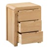 Julian Bowen Oak Furniture Curve 3 Drawer Bedside