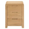 Julian Bowen Oak Furniture Curve 3 Drawer Bedside