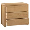 Julian Bowen Oak Furniture Curve 3 Drawer Chest