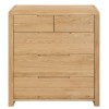 Julian Bowen Oak Furniture Curve 3 Over 2 Drawer Chest