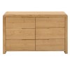 Julian Bowen Oak Furniture Curve 6 Drawer Wide Chest