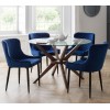 Julian Bowen Luxe Blue Velvet Dining Chair Pair