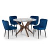 Julian Bowen Luxe Blue Velvet Dining Chair Pair