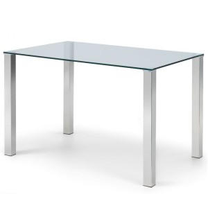 Julian Bowen Metal and Glass Enzo 120cm Compact Dining Table