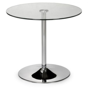 Julian Bowen Kudos 80cm Glass Pedestal Dining Table Julian Bowen Kudos 80cm Glass Pedestal Dining Table