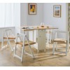 Julian Bowen Savoy White and Natural 120cm Dining Table Set