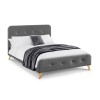 Julian Bowen Furniture Astrid Retro Grey Fabric 4ft6 Double Buttoned Bed