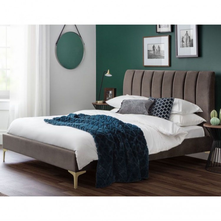 Julian Bowen Furniture Deco Fabric Scalloped King Size 5ft Bed