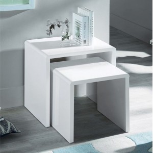 Julian Bowen Painted Furniture Manhattan White Nest of Tables Julian Bowen Painted Furniture Manhattan White Nest of Tables