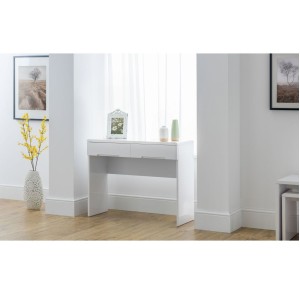 Julian Bowen Painted Furniture Manhattan White 2 Drawer Dressing Table Julian Bowen Painted Furniture Manhattan White 2 Drawer Dressing Table