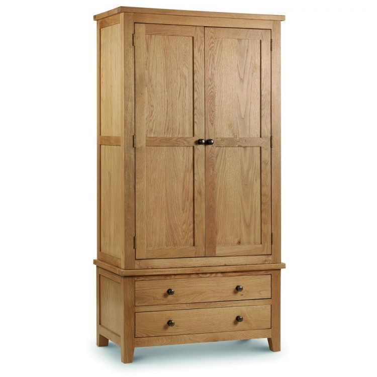 Julian Bowen Oak Furniture Marlborough 2 Door 2 Drawer Wardrobe