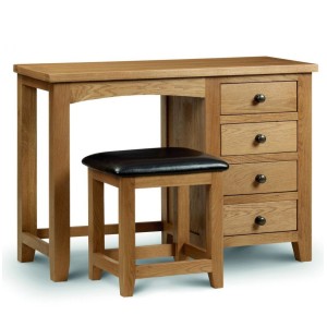 Julian Bowen Oak Furniture Marlborough 4 Drawer Single Pedestal Dressing Table Julian Bowen Oak Furniture Marlborough 4 Drawer Single Pedestal Dressing Table