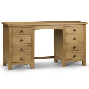 Julian Bowen Oak Furniture Marlborough 8 Drawer Twin Pedestal Dressing Table Julian Bowen Oak Furniture Marlborough 8 Drawer Twin Pedestal Dressing Table