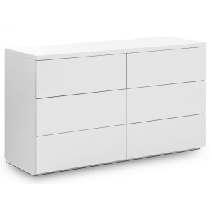 Julian Bowen Painted Furniture Monaco White 6 Drawer Wide Chest Julian Bowen Painted Furniture Monaco White 6 Drawer Wide Chest
