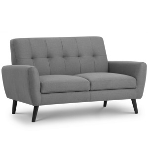 Julian Bowen Monza Furniture Mid-Grey Linen 2 Seater Sofa MON501