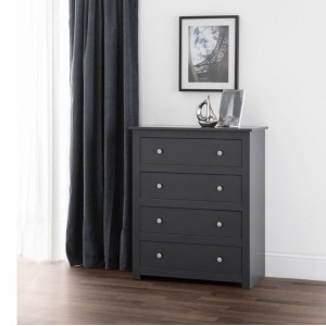 Julian Bowen Painted Furniture Radley Anthracite 4 Drawer Chest Julian Bowen Painted Furniture Radley Anthracite 4 Drawer Chest