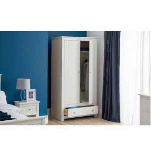 Julian Bowen Painted Furniture Radley White 2 Door 1 Drawer Wardrobe Julian Bowen Painted Furniture Radley White 2 Door 1 Drawer Wardrobe