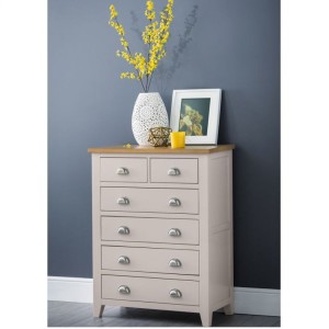 Julian Bowen Painted Furniture Richmond Grey 2 Over 4 Chest of Drawers Julian Bowen Painted Furniture Richmond Grey 2 Over 4 Chest of Drawers