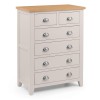 Julian Bowen Painted Furniture Richmond Grey 2 Over 4 Chest of Drawers