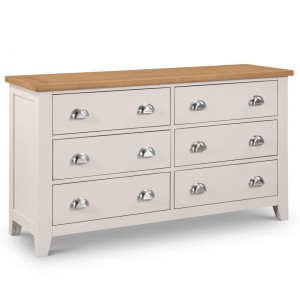 Julian Bowen Painted Furniture Richmond Grey Wide 6 Chest of Drawers Julian Bowen Painted Furniture Richmond Grey Wide 6 Chest of Drawers