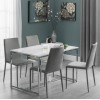 Julian Bowen Metal and Marble Furniture Scala 120cm Dining Table