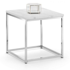 Julian Bowen Metal and Marble Furniture Scala White Lamp Table Julian Bowen Metal and Marble Furniture Scala White Lamp Table