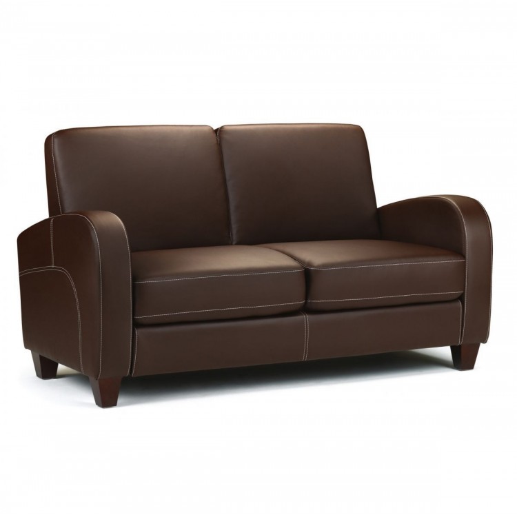 Julian Bowen Vivo Furniture Faux Chestnut Leather 2 Seater Sofa
