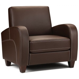 Julian Bowen Vivo Furniture Faux Chestnut Leather Armchair Julian Bowen Vivo Furniture Faux Chestnut Leather Armchair VIV001