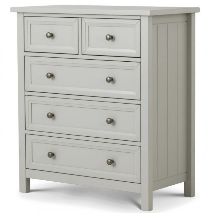 Julian Bowen Painted Furniture Maine Dove Grey 3 Over 2 Drawer Chest