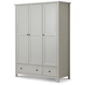 Julian Bowen Painted Furniture Maine Dove Grey 3 Door Combination Wardrobe Julian Bowen Painted Furniture Maine Dove Grey 3 Door Combination Wardrobe