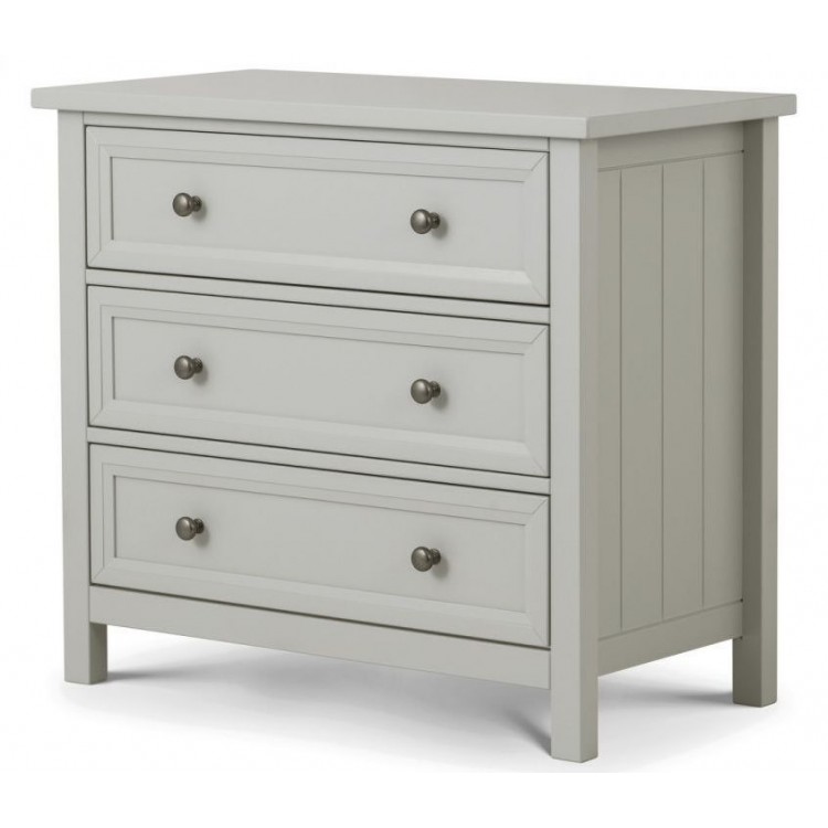 Julian Bowen Painted Furniture Maine Dove Grey 3 Drawer Chest