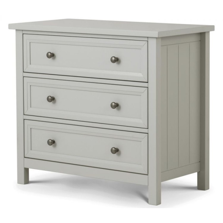 Julian Bowen Painted Furniture Maine Dove Grey 3 Drawer Chest