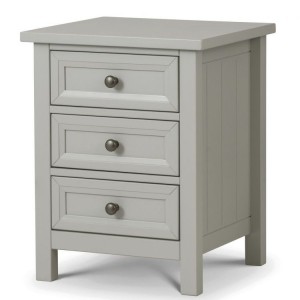 Julian Bowen Painted Furniture Maine Dove Grey 3 Drawer Bedside Julian Bowen Painted Furniture Maine Dove Grey 3 Drawer Bedside