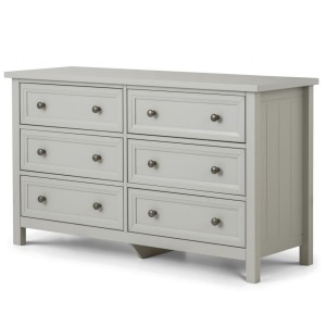 Julian Bowen Painted Furniture Maine Dove Grey 6 Drawer Wide Chest Julian Bowen Painted Furniture Maine Dove Grey 6 Drawer Wide Chest