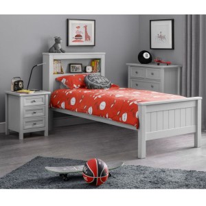Julian Bowen Painted Furniture Maine Dove Grey 3ft Single Bookcase Bed Julian Bowen Painted Furniture Maine Dove Grey 3ft Single Bookcase Bed