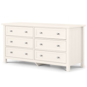Julian Bowen Painted Furniture Maine Surf White 6 Drawer Wide Chest Julian Bowen Painted Furniture Maine Surf White 6 Drawer Wide Chest