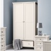 Julian Bowen Painted Furniture Maine Surf White 2 Door Combination Wardrobe