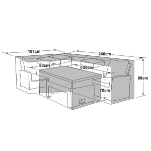 Maze Rattan Outdoor Furniture Cover for Kingston Corner Set with Rising Table Maze Rattan Outdoor Furniture Cover for Kingston Corner Set with Rising Table