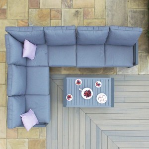 Maze Lounge Outdoor Fabric Furniture New York Left Hand Facing Corner Sofa Set