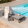Maze Lounge Outdoor Fabric Aluminium Grey Side Table