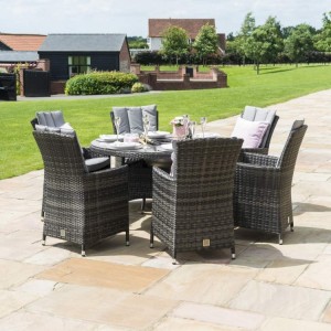 Maze Rattan LA Grey 6 Seat Round Ice Bucket Dining Set with Lazy Susan Maze Rattan LA Grey 6 Seat Round Ice Bucket Dining Set with Lazy Susan