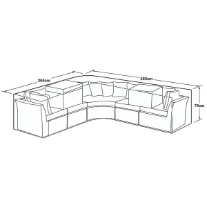 Maze Rattan Outdoor Furniture Cover for Barcelona & Winchester Curved Corner Group Maze Rattan Outdoor Furniture Cover for Barcelona & Winchester Curved Corner Group