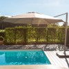 Maze Rattan Garden Furniture Zeus LED 3.5M Round Cantilever Parasol in Taupe