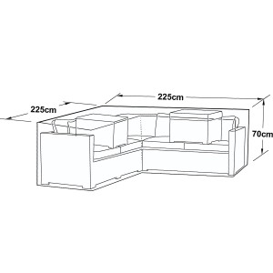 Maze Rattan Outdoor Furniture Cover for Corner Dining Sofa Set L Shaped Maze Rattan Outdoor Furniture Cover for Corner Dining Sofa Set L Shaped