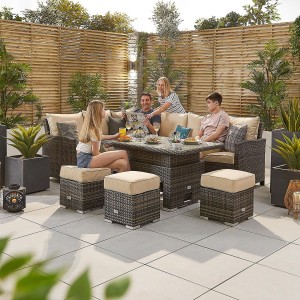 Nova Garden Furniture Cambridge Brown Rattan Left Hand Corner Dining Set with Rising Table Nova Garden Furniture Cambridge Brown Rattan Left Hand Corner Dining Set with Rising Table