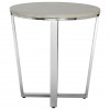 Allure Round White Faux Marble and Metal End Table 5501381